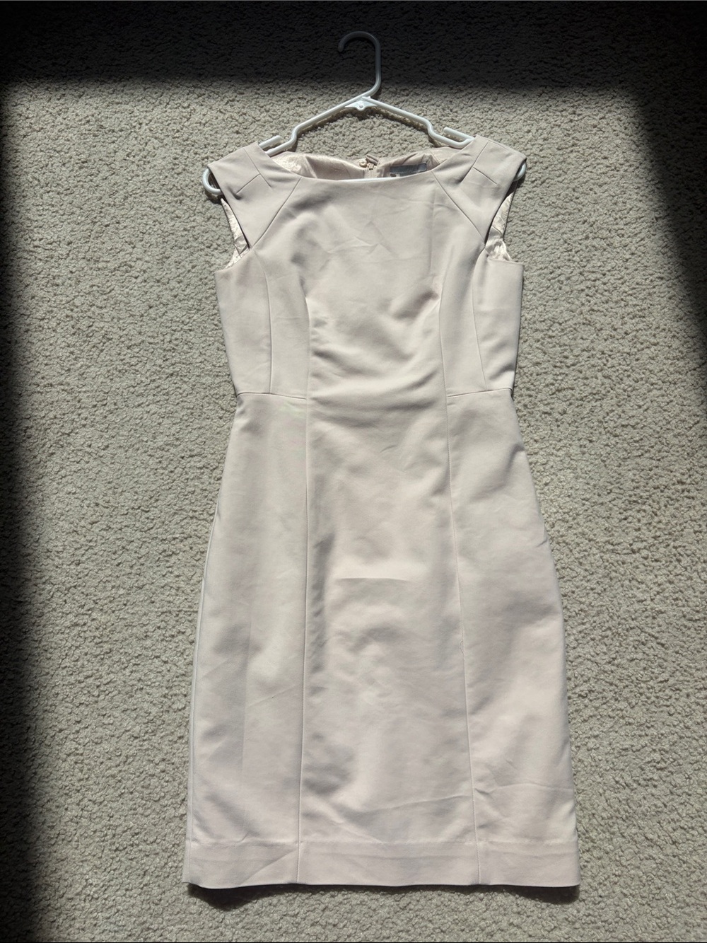 H & M Sleeveless Cream Sheath Dress 6 M